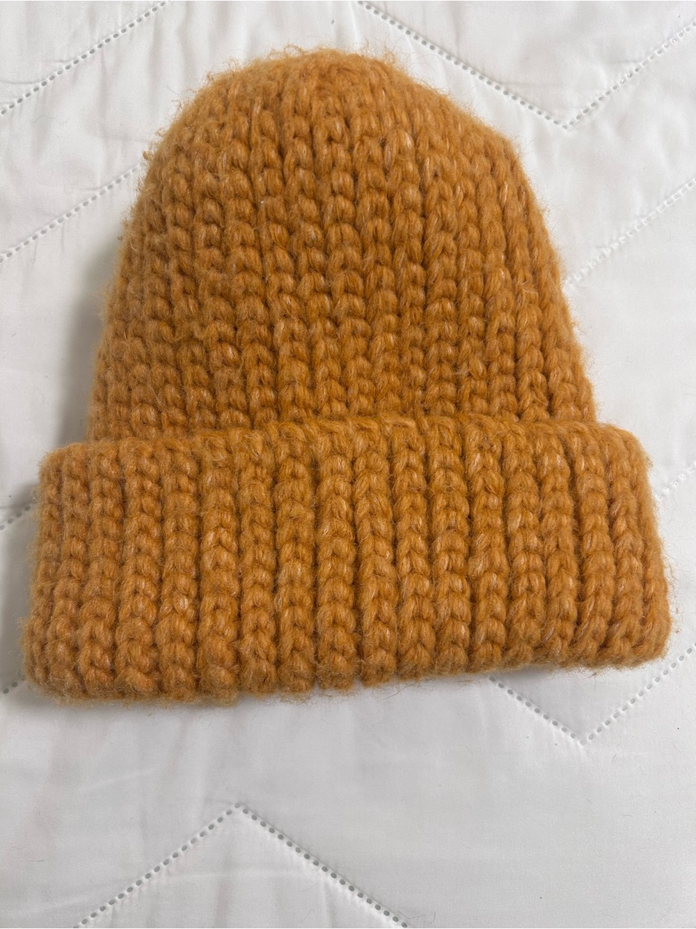 Chunky Knit Cuffed Beanie - Pumpkin Orange
